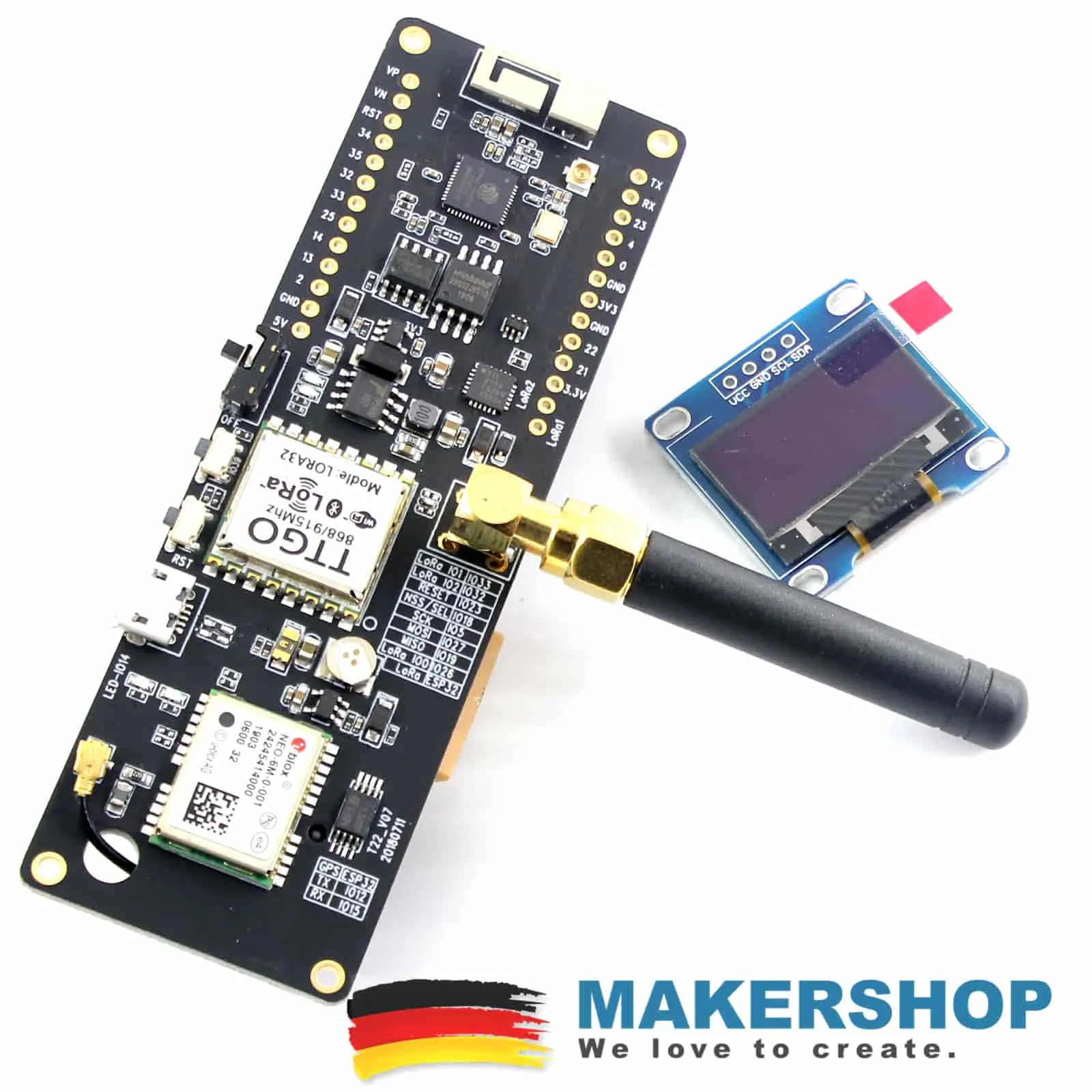 TTGO SET T-Beam ESP32 868Mhz + OLED – Bluetooth WiFi GPS NEO-6M SMA LORA 32 – Bild 2