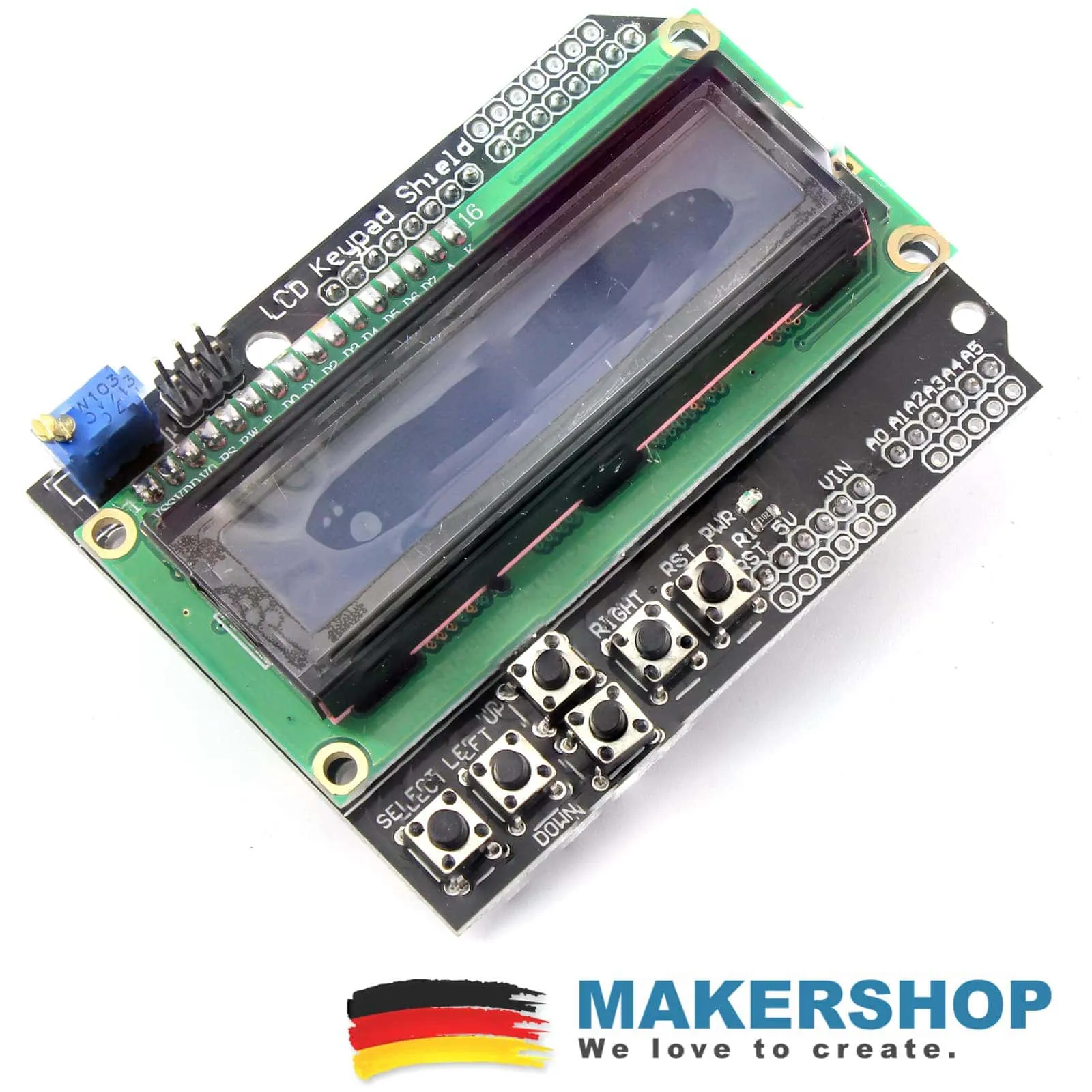LCD 1602 Keypad Display Shield Arduino Uno Mega2560 HD44780 Modul (Blau) – Bild 2