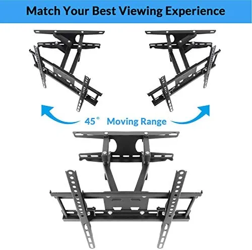 TV Wandhalterung Fernseher wandhalterung Schwenkbar Neigbar TV Halterung für 20-60 Zoll Flach &Curved LCD LED, Monitor bis zu 50kg, max.VESA 400×400 – Bild 4