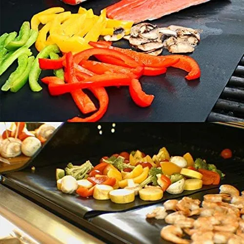 EXTSUD BBQ Grillmatte,5er Set Antihaft Grillmatten Teflon BBQ Grill Grillplatte Gasgrill,Dick 0.25mm Grillfolie Wiederverwendbare Backpapier PFOA-Frei über Kohle,Gas und Weber Style Grills – Bild 5